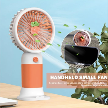 Convenient and ultra-quiet USB mini handheld wind power fan with portable phone holder student office small cooling fans